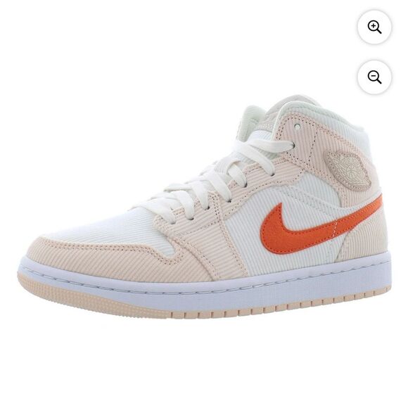 Women's Jordan 1 Mid SE "Corduroy" Sail/Orange-Orange Quartz - Picture 2 of 13